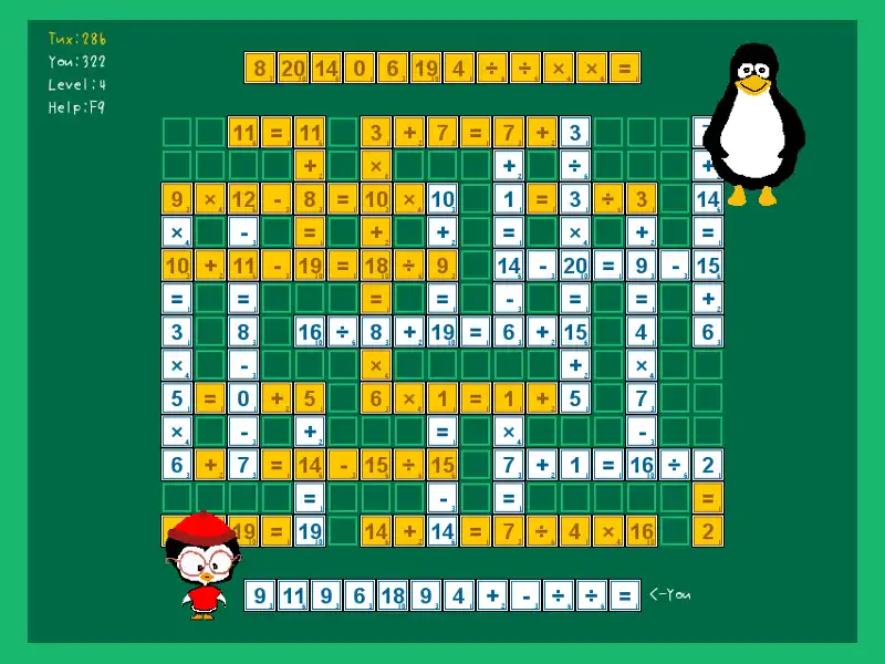 Download web tool or web app Tux Math Scrabble