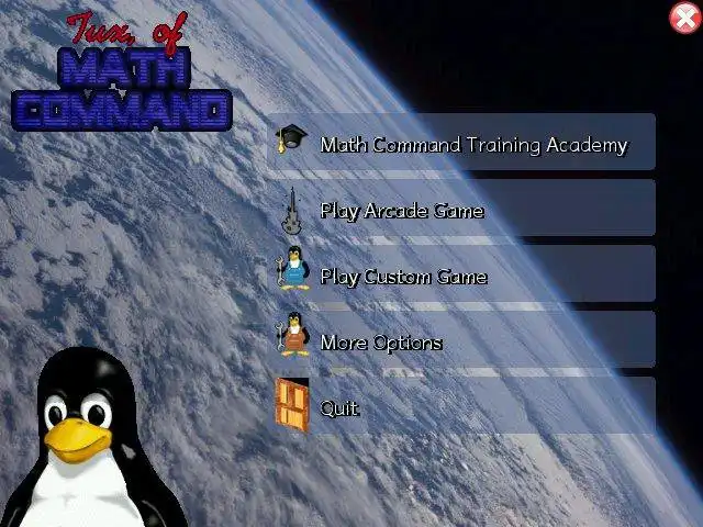 Pobierz narzędzie internetowe lub aplikację internetową Tux of Math Command do uruchomienia w systemie Linux online