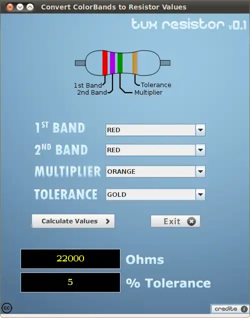 Загрузите веб-инструмент или веб-приложение Tux Resistor для работы в Linux онлайн