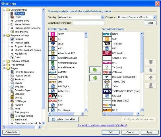 Descărcați instrumentul web sau aplicația web TV-Browser - Un EPG gratuit pentru a rula online în Linux