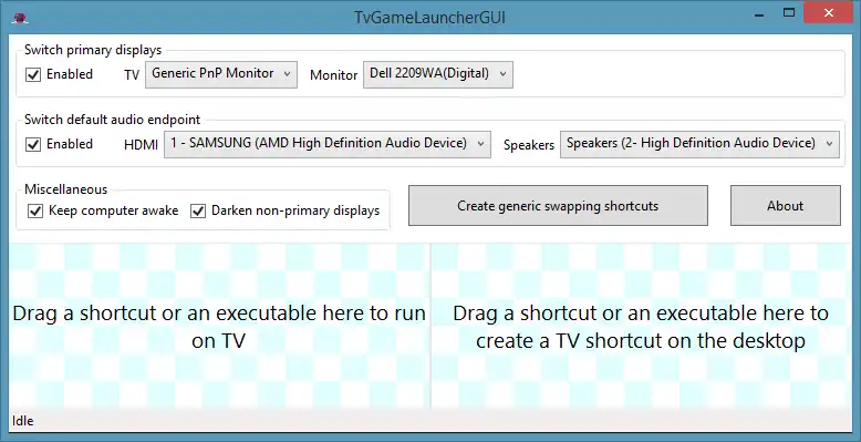 下载 Web 工具或 Web 应用程序 TvGameLauncher 以在线通过 Linux 在 Windows 中运行