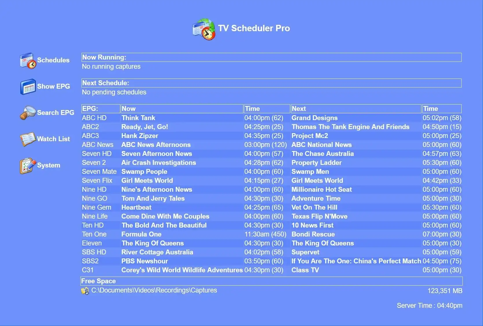Download web tool or web app TV Scheduler Pro