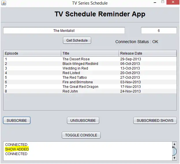 הורד כלי אינטרנט או אפליקציית אינטרנט TV Series Reminder להפעלה בלינוקס באופן מקוון