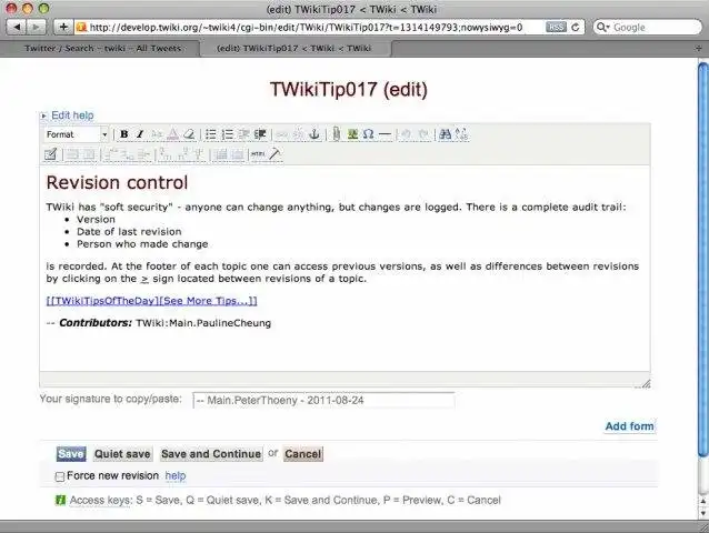 Laden Sie das Web-Tool oder die Web-App TWiki Enterprise Collaboration Platform herunter