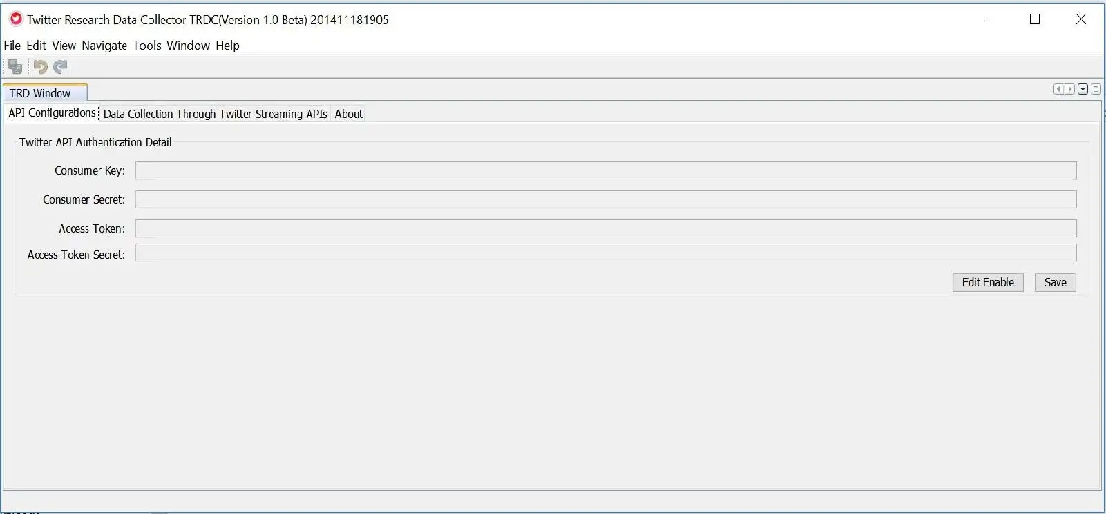 Download web tool or web app Twitter Research Data Collector