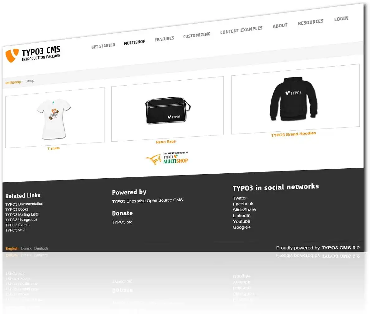 Download web tool or web app TYPO3 Multishop