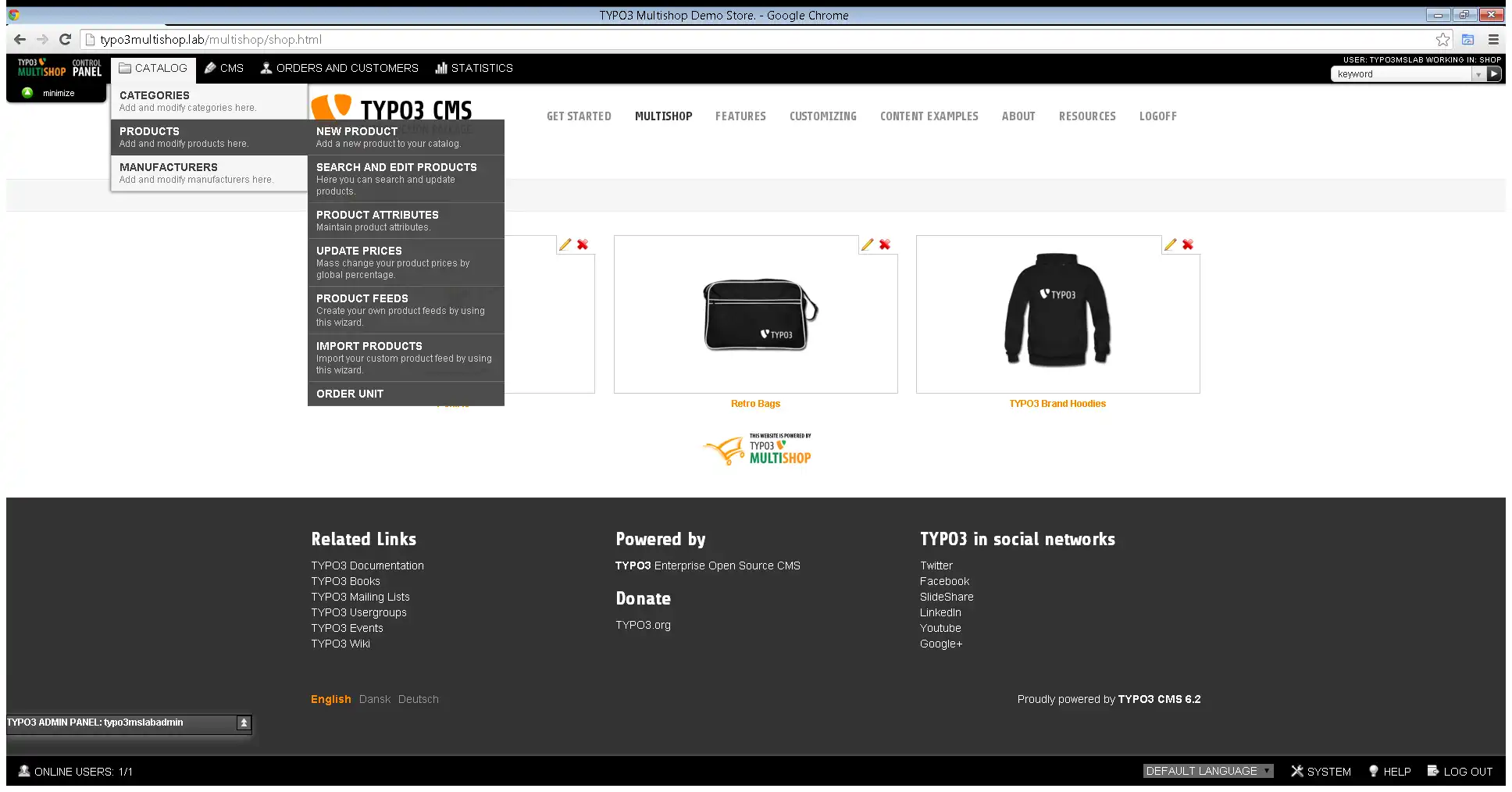 Web ツールまたは Web アプリ TYPO3 Multishop をダウンロード