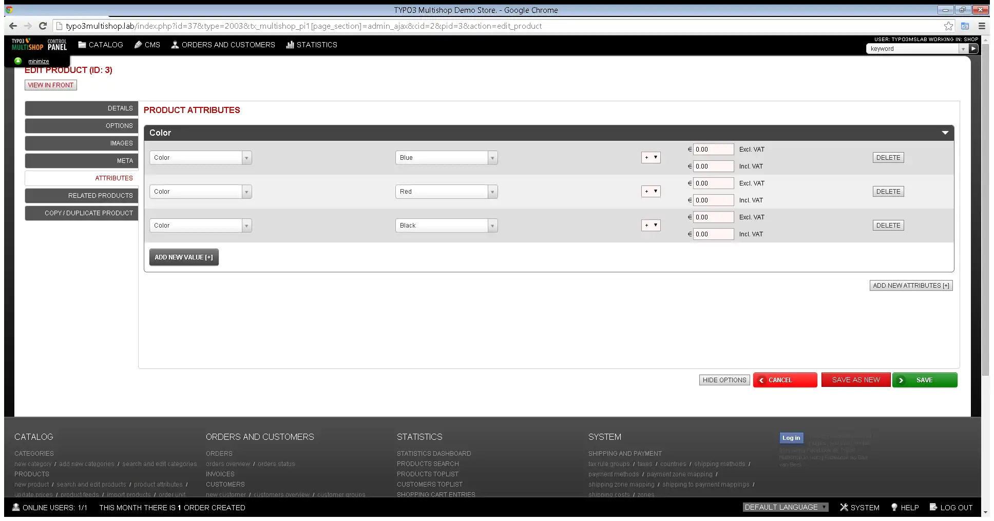 Download web tool or web app TYPO3 Multishop