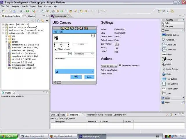 Download web tool or web app UBIQLIPSE: Ui Builder for UIQ in Eclipse