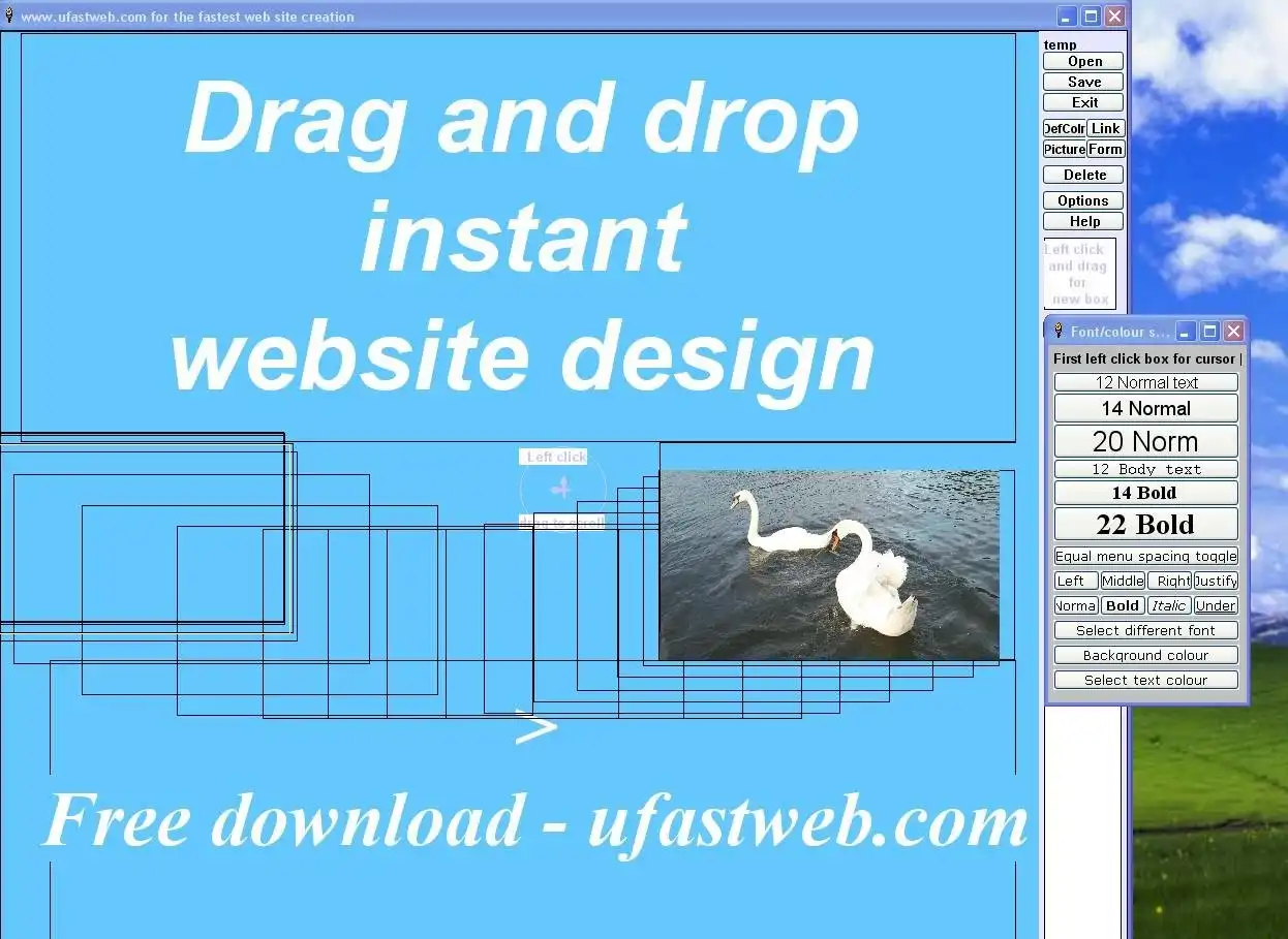 Laden Sie das Web-Tool oder die Web-App ufastweb Website Designer Builder herunter