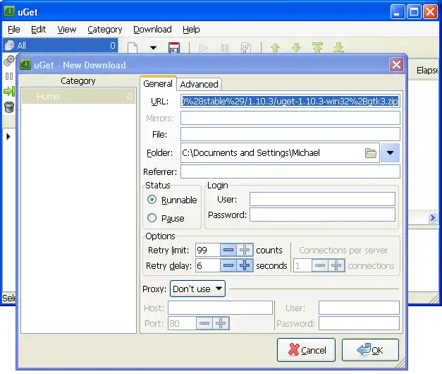 Download web tool or web app uGet - Download Manager