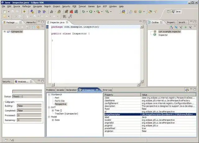 Descărcați instrumentul web sau aplicația web UI Inspector pentru Eclipse