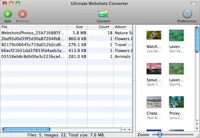 Web ツールまたは Web アプリをダウンロード Ultimate Webshots Converter