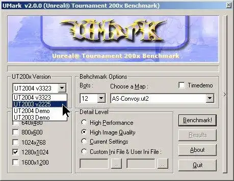 Download web tool or web app UMark (UT2004 Benchmark)