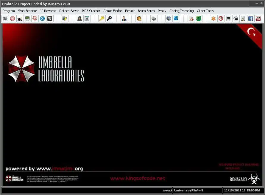 Muat turun alat web atau aplikasi web Umbrella Project 2012