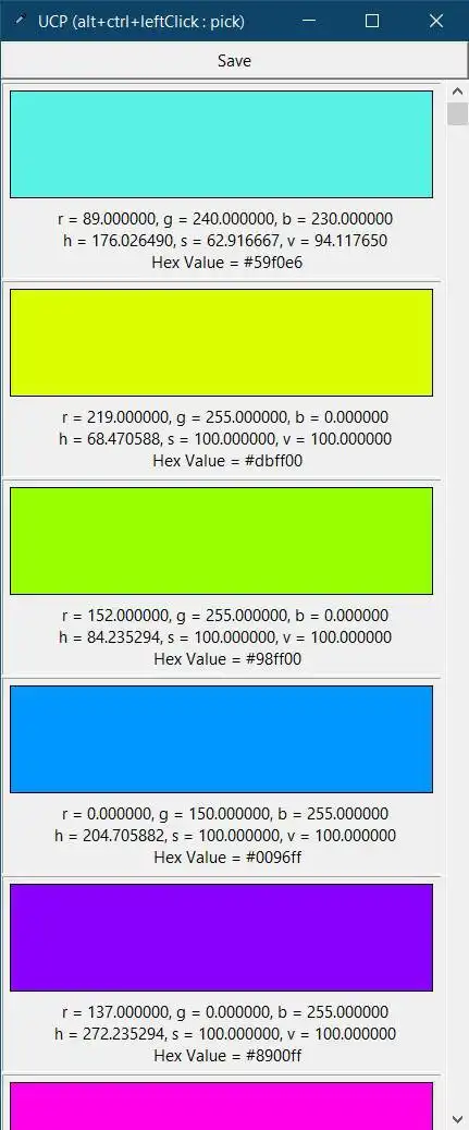 웹 도구 또는 웹 앱 Universal Color Picker 다운로드