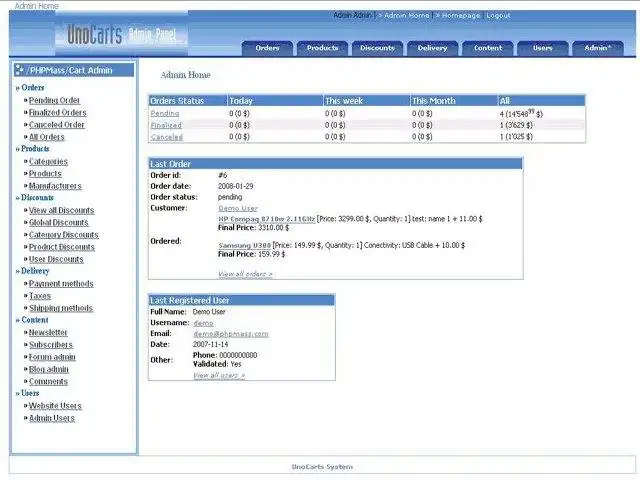 ดาวน์โหลดเครื่องมือเว็บหรือเว็บแอป UnoCarts System