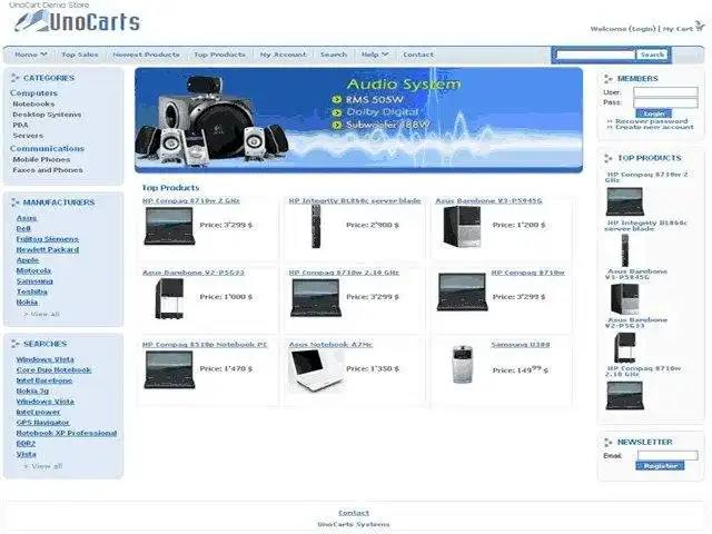 دانلود ابزار وب یا برنامه وب UnoCarts System