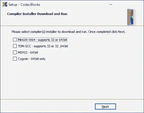 I-download ang web tool o web app Hindi Opisyal na Code::Blocks Installers
