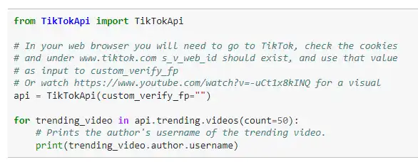 Python에서 웹 도구 또는 웹 앱 비공식 TikTok API 다운로드
