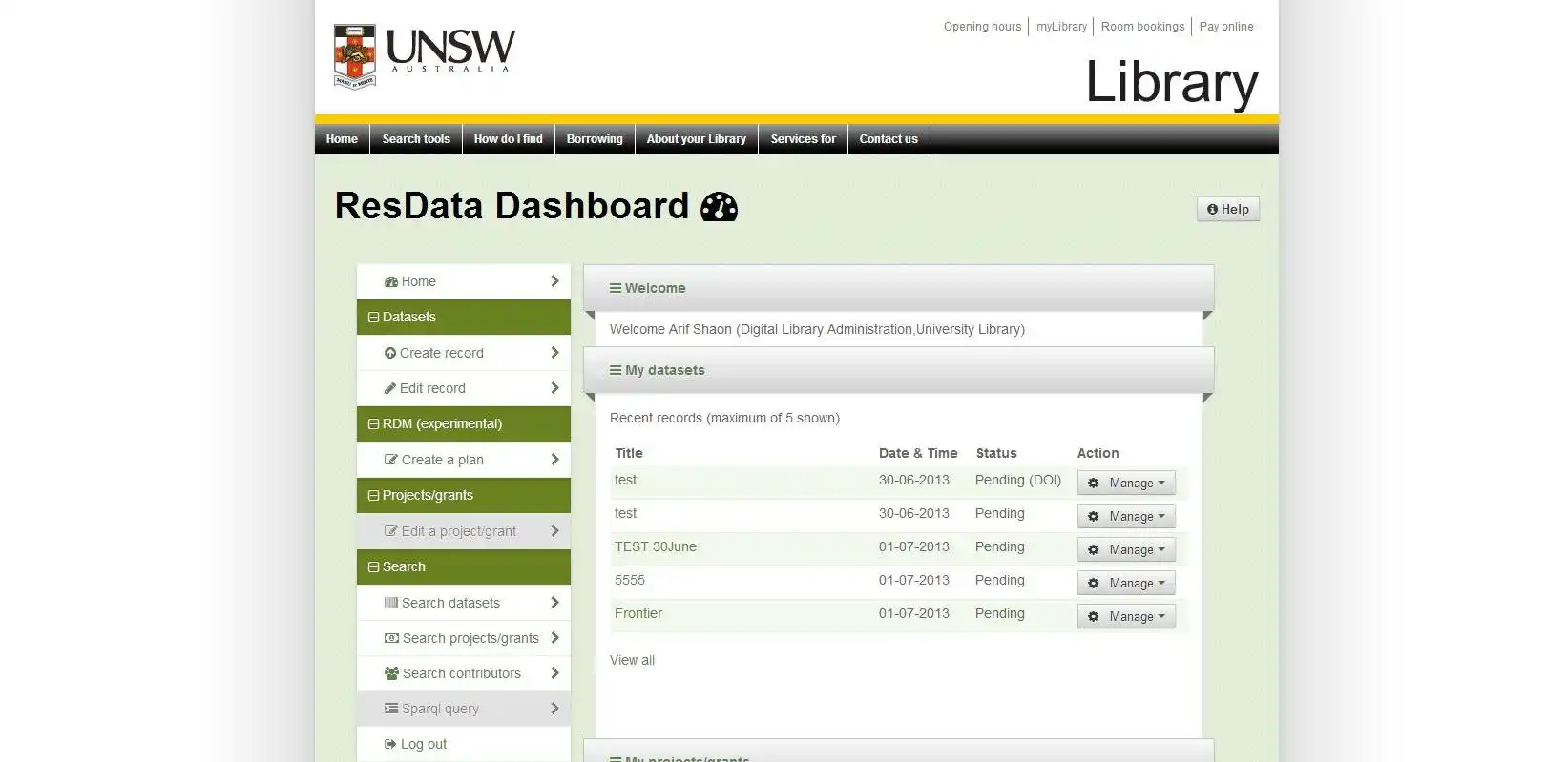 Download web tool or web app UNSW Metadata Stores (ResData) to run in Windows online over Linux online