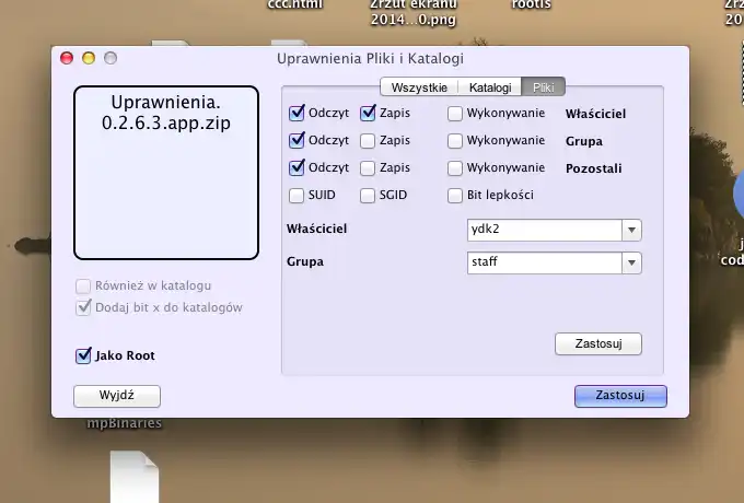 Web aracını veya web uygulamasını indirin Uprawnienia Mac