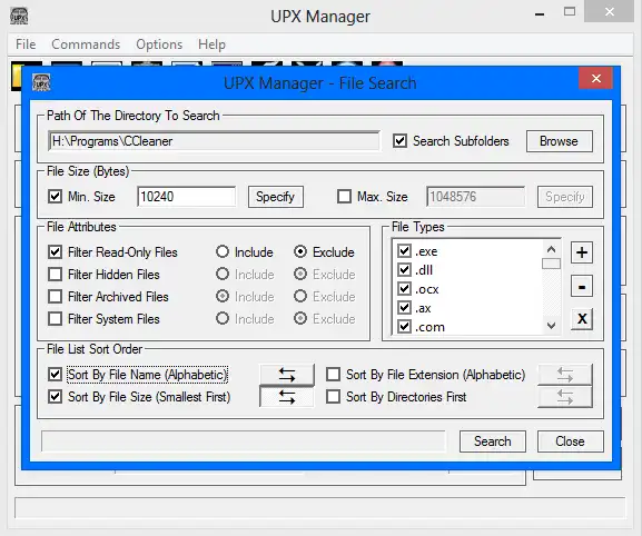 Download web tool or web app UPX Manager