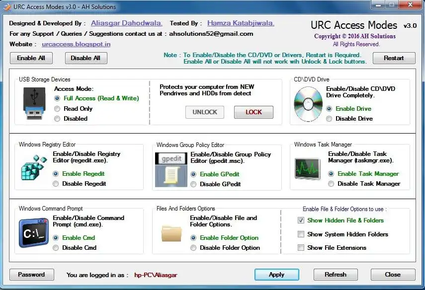 Download web tool or web app URC ACCESS MODES v3.0