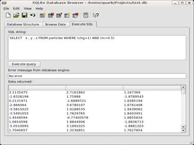 I-download ang web tool o web app UrQMD F14 sa SQLite database