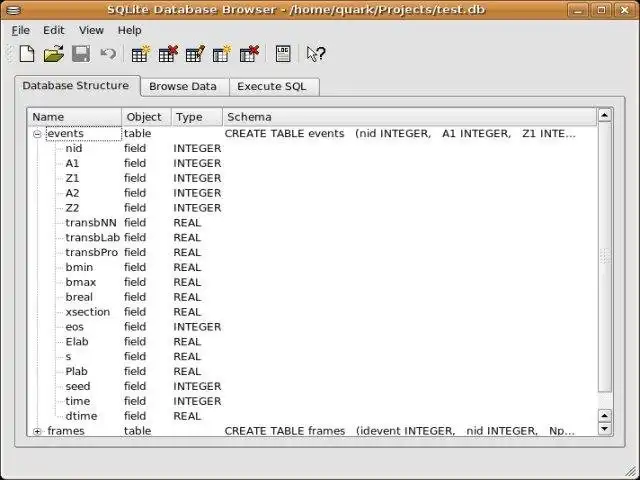 I-download ang web tool o web app UrQMD F14 sa SQLite database