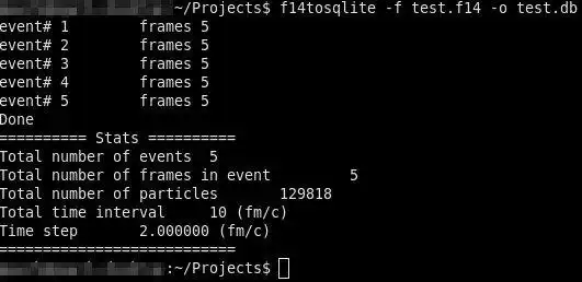 I-download ang web tool o web app UrQMD F14 sa SQLite database