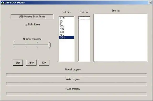 Download web tool or web app USB Memory Stick Tester