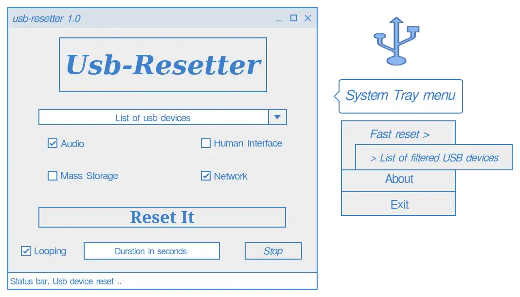 Загрузите веб-инструмент или веб-приложение usb-resetter