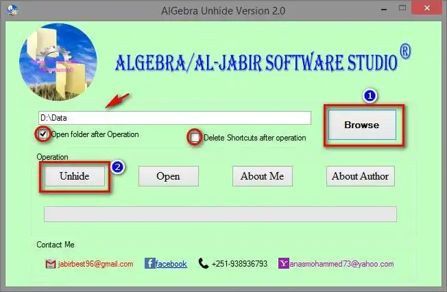 Download web tool or web app USB Unhide AlGebra USB and Folder Unhide