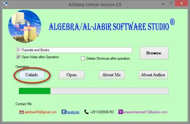 Muat turun alat web atau apl web USB Unhide AlGebra USB dan Folder Unhide