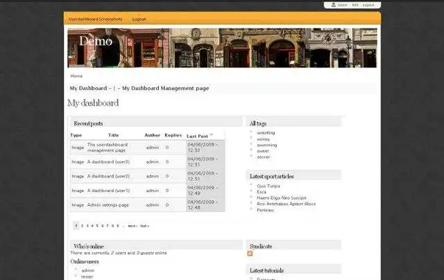 Download web tool or web app Userdashboard