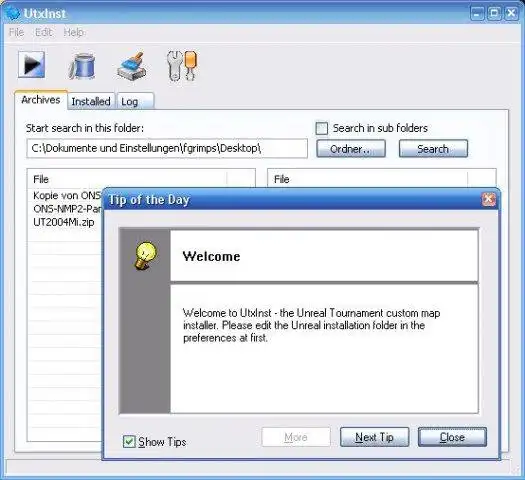 Download web tool or web app UtxInst to run in Windows online over Linux online