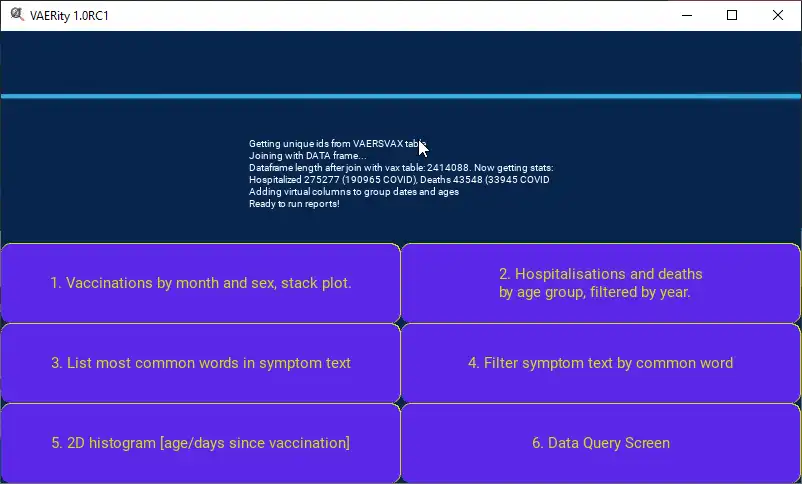 Download web tool or web app VAERity