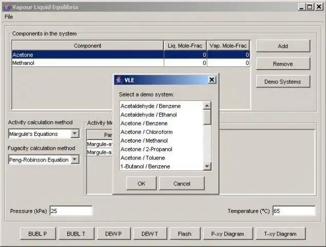 Descargue la herramienta web o la aplicación web Vapor Liquid Equilibrium usando Java