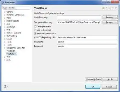 Download web tool or web app VaultClipse - Vault Plugin for Eclipse