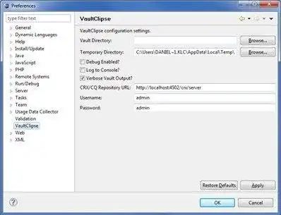 قم بتنزيل أداة الويب أو تطبيق الويب VaultClipse - Vault Plugin for Eclipse