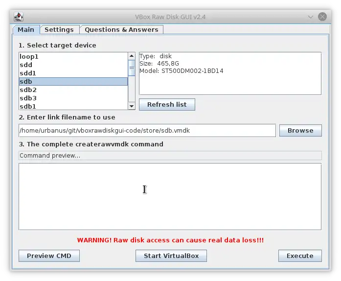 Download web tool or web app VBox Raw Disk GUI