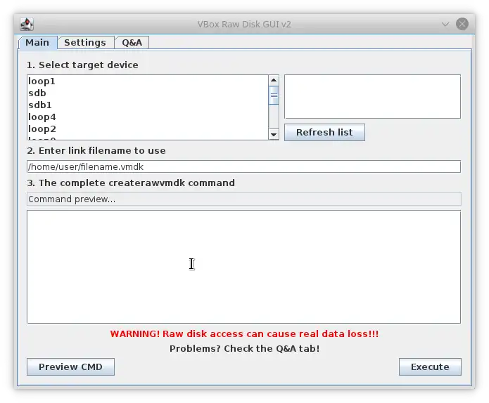 Download web tool or web app VBox Raw Disk GUI