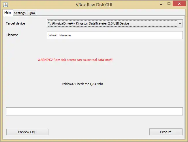 Download web tool or web app VBox Raw Disk GUI