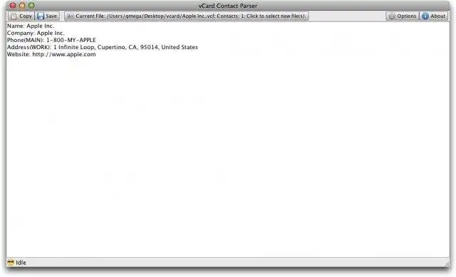 Télécharger l'outil Web ou l'application Web vCard Contact Info Parser