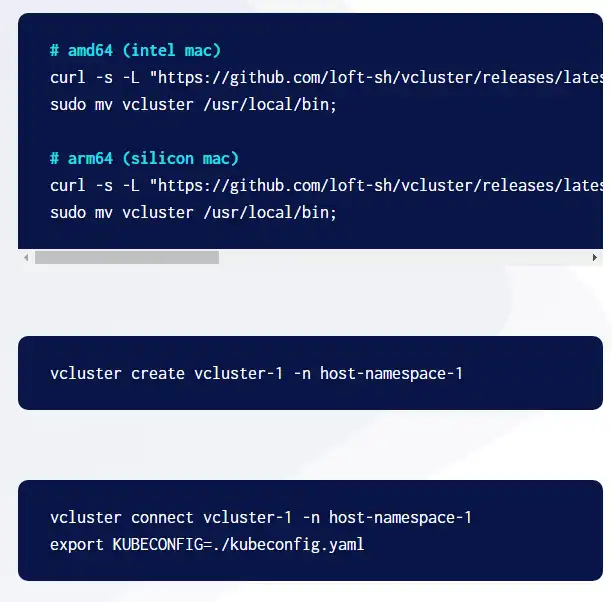 Web aracını veya web uygulaması vcluster'ı indirin