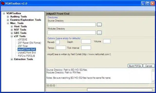 Завантажте веб-інструмент або веб-програму VGMToolbox для роботи в Windows онлайн через Linux онлайн