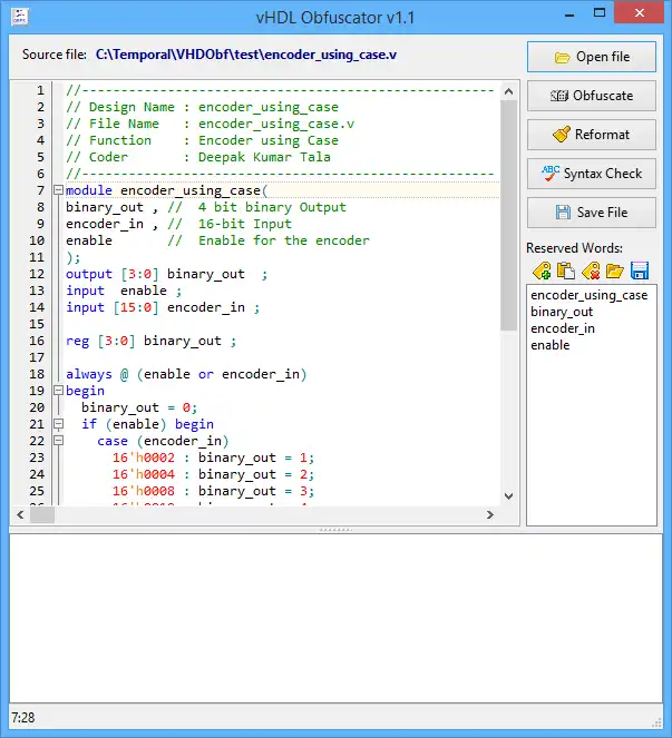 ওয়েব টুল বা ওয়েব অ্যাপ vHDL Obfuscator GUI ডাউনলোড করুন