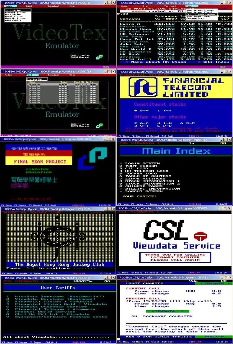 MS DOS-এর জন্য ওয়েব টুল বা ওয়েব অ্যাপ ভিডিওটেক্স এমুলেটর ডাউনলোড করুন