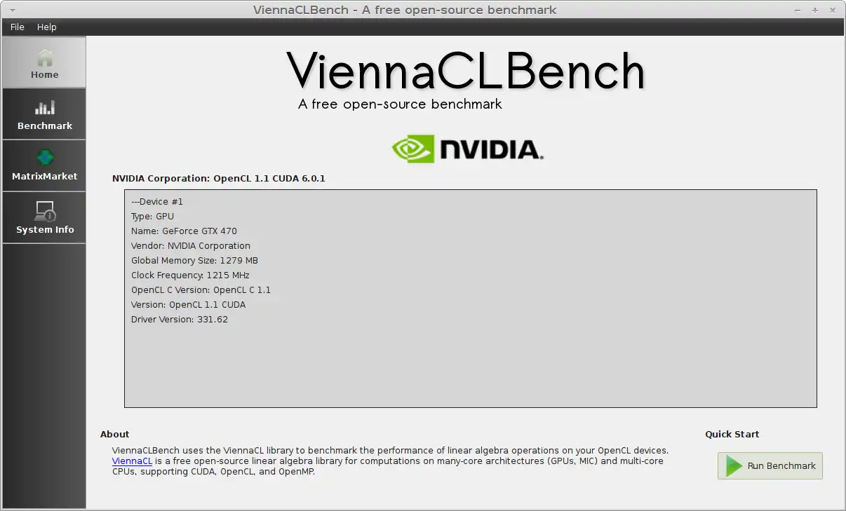 Download web tool or web app ViennaCLBench to run in Linux online